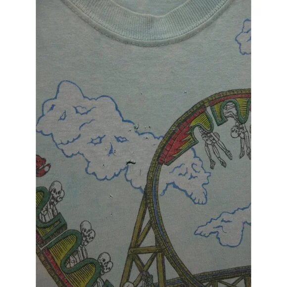 VINTAGE Grateful Dead Shirt Medium Liquid Brockum 1993 Roller Coaster*